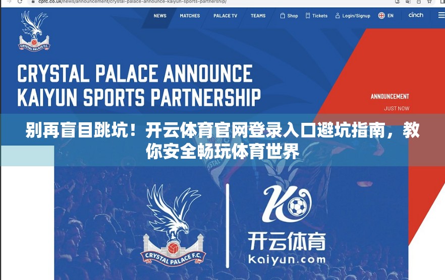 别再盲目跳坑！开云体育官网登录入口避坑指南，教你安全畅玩体育世界
